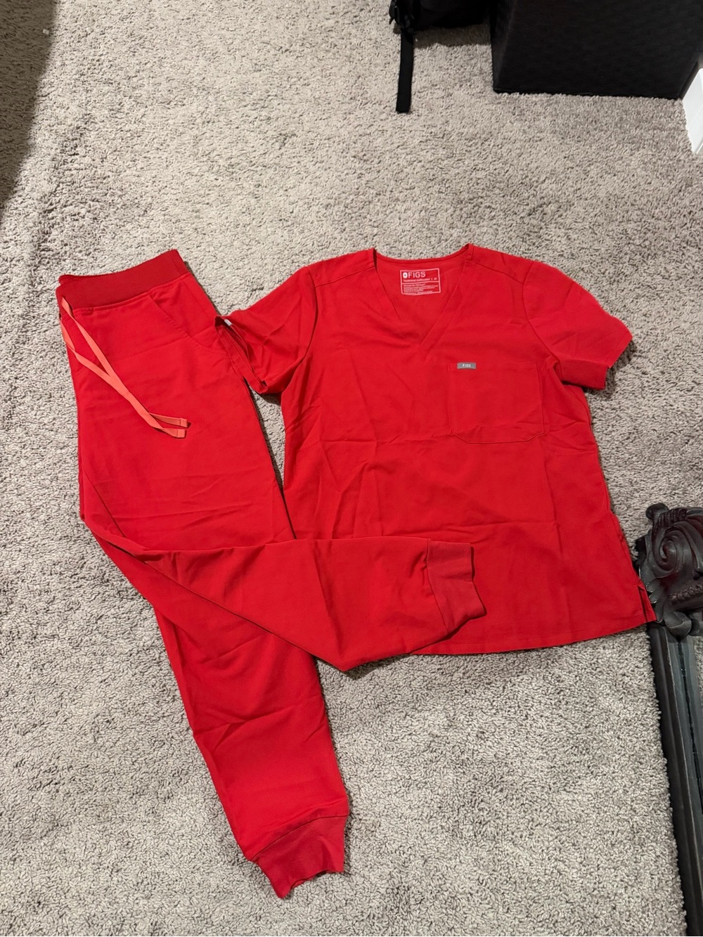 Figs Women’s Red Catarina Scrub Top & Jogger Set